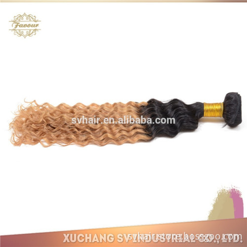 wholesale price brazilian ombre weave hair Hot sale deep wave two tone hair,100% human ombre hair brazilian remy hair weave